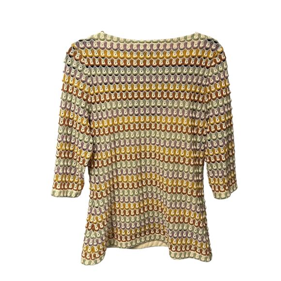 NWT Hilton Hollis Lilac Combo Crochet Textured Knit Top Womens Size Medium - Picture 8 of 8